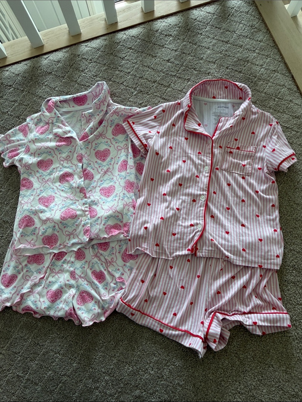 Tahari Girls 7/8 Children's Pink Heart Short Pajama Set - 2-Pack